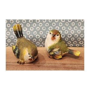 Two Vintage Small Resin Birds